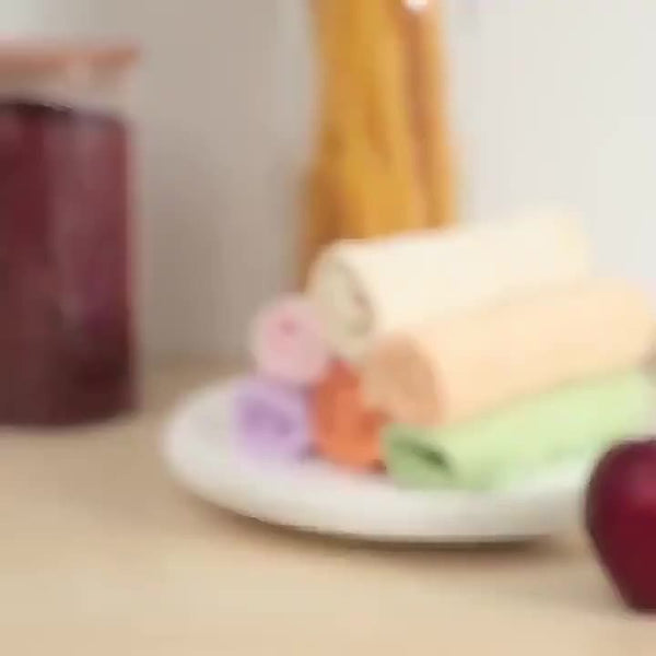 Planet Gates 5/10pcs, Dish Towels, Microfiber Striped Printed Dish Rags, Scouring Pads, Simple Style Cleaning Cloths, Classic Two-color Strips, Absorbent, Easy To Wash And Wash, Random Colors, Cleaning Stuff, Kitchen Supplies