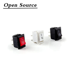 Planet Gates 5/10Pcs Push Button Switch 10x15mm SPST 2Pin 3A 250V KCD11 Snap-in on/Off  Rocker Switch 10MM*15MM Black Red and White