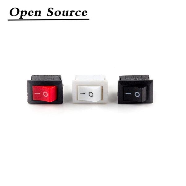 Planet Gates 5/10Pcs Push Button Switch 10x15mm SPST 2Pin 3A 250V KCD11 Snap-in on/Off  Rocker Switch 10MM*15MM Black Red and White