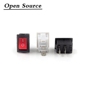 Planet Gates 5/10Pcs Push Button Switch 10x15mm SPST 2Pin 3A 250V KCD11 Snap-in on/Off  Rocker Switch 10MM*15MM Black Red and White