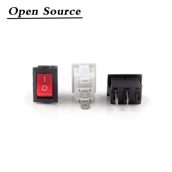 Planet Gates 5/10Pcs Push Button Switch 10x15mm SPST 2Pin 3A 250V KCD11 Snap-in on/Off  Rocker Switch 10MM*15MM Black Red and White