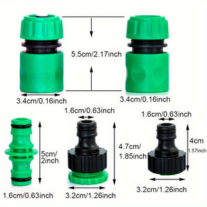Planet Gates 5/10pcs, Quick Connectors For Garden Hose Soaker Hose And Faucet. 1/2" Water Flow Connector, 1/2" Shut-off Connector, 1/2" To 3/4" Faucet Connector, 3/4 GHT Quick Connectors. Work For Spray Nozzole, Water Gun.