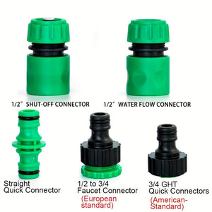 Planet Gates 5/10pcs, Quick Connectors For Garden Hose Soaker Hose And Faucet. 1/2" Water Flow Connector, 1/2" Shut-off Connector, 1/2" To 3/4" Faucet Connector, 3/4 GHT Quick Connectors. Work For Spray Nozzole, Water Gun.