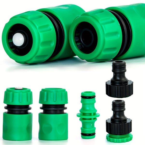 Planet Gates 5/10pcs, Quick Connectors For Garden Hose Soaker Hose And Faucet. 1/2" Water Flow Connector, 1/2" Shut-off Connector, 1/2" To 3/4" Faucet Connector, 3/4 GHT Quick Connectors. Work For Spray Nozzole, Water Gun.