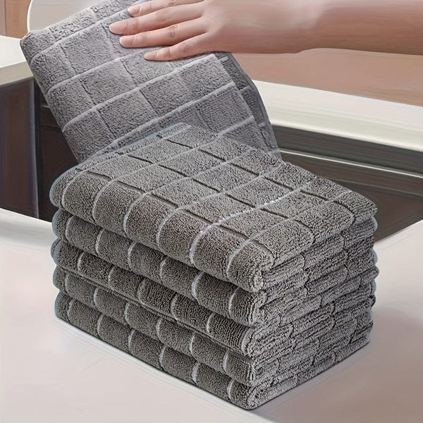 Planet Gates 5/10pcs, Scouring Pad, Square Dish Cloths, Simple Style Dish Towel, Cleaning Cloth For Sink Or Kitchen Stove, Antibacterial Washable Cleaning Brush, Kitchen Stuff, Kitchen Cleaning Gadget