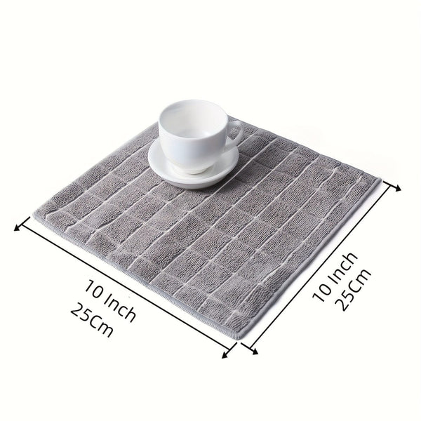 Planet Gates 5/10pcs, Scouring Pad, Square Dish Cloths, Simple Style Dish Towel, Cleaning Cloth For Sink Or Kitchen Stove, Antibacterial Washable Cleaning Brush, Kitchen Stuff, Kitchen Cleaning Gadget