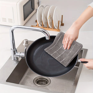 Planet Gates 5/10pcs, Scouring Pad, Square Dish Cloths, Simple Style Dish Towel, Cleaning Cloth For Sink Or Kitchen Stove, Antibacterial Washable Cleaning Brush, Kitchen Stuff, Kitchen Cleaning Gadget