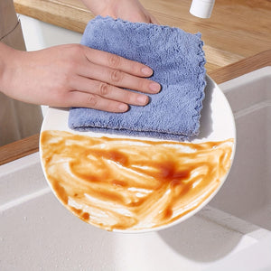Planet Gates 5/10pcs, Solid Color Dishcloth, Household Thickened Kitchen Dish Cloth, Super-absorbent Dish Towel, Cleaning Special, Bamboo Fiber, Absorbent, Does Not Fall Off, Does Not Stick To Oil, Cleaning Supplies