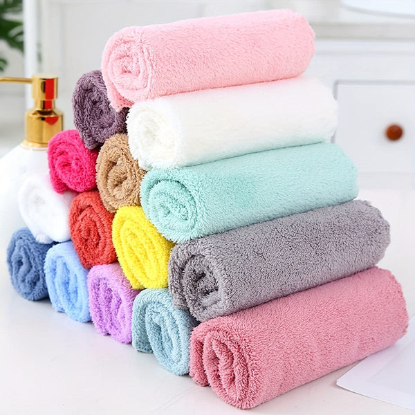 Planet Gates 5/10pcs, Solid Color Dishcloth, Household Thickened Kitchen Dish Cloth, Super-absorbent Dish Towel, Cleaning Special, Bamboo Fiber, Absorbent, Does Not Fall Off, Does Not Stick To Oil, Cleaning Supplies