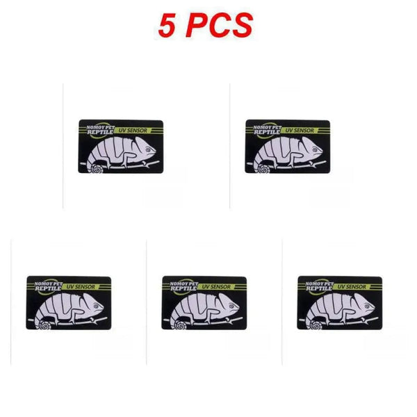 Planet Gates 5-1PCS UVB Tester Reptile UVA UVB Fluorescent Lamp Tester Card Reptile Lamp UV Sensor 10 Seconds Quick Test Meter Pet Supplies