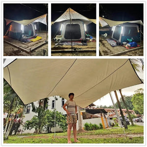 Planet Gates 5.1x5.1m Large Camping Tarp Waterproof Octagon Butterfly Outdoor Sun Shelter Awning Tent Shade Sunshade Beach Tourist Canopy