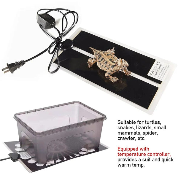 Planet Gates 5-35W Terrarium Reptiles Heat Mat Climbing Pet Heating Warm Pads Adjustable Temperature Controller Mats Reptiles Supplies EU