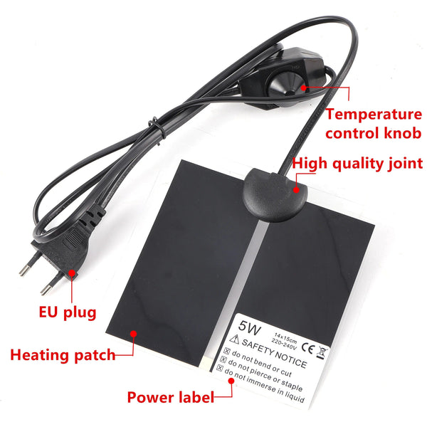 Planet Gates 5-45W Reptiles Heat Mat Terrarium Climbing Pet Heating Warm Pads Adjustable Temperature Controller Mats Reptiles Supplies