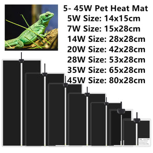 Planet Gates 5-45W Reptiles Heat Mat Terrarium Climbing Pet Heating Warm Pads Adjustable Temperature Controller Mats Reptiles Supplies