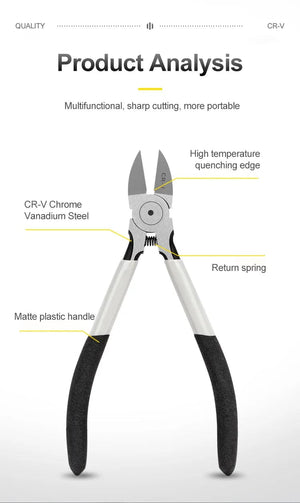 Planet Gates 5/6/8inch Diagonal Pliers Multi Functional Electrical Wire Cable Cutters Cutting Side Snips Flush Nipper Hand Tools