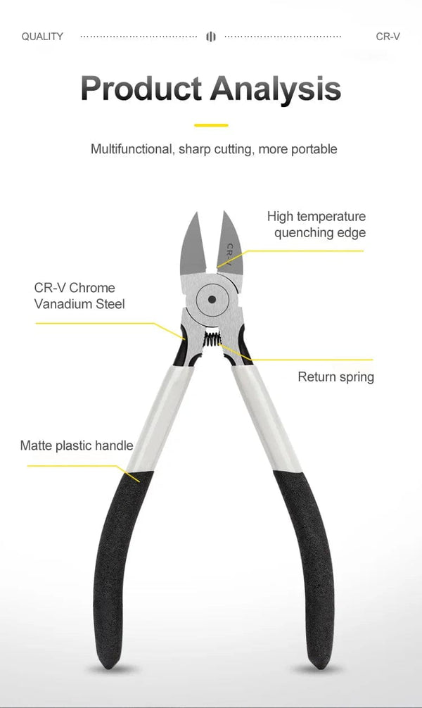 Planet Gates 5/6/8inch Diagonal Pliers Multi Functional Electrical Wire Cable Cutters Cutting Side Snips Flush Nipper Hand Tools