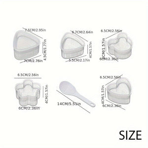 Planet Gates 5/6pcs, Onigiri Molds With 1 Rice Paddle, Rice Ball Molds, Japanese Sushi Makers, For Lunch Box, Bento Box Decorating, Kitchen Gadgets, Kitchen Stuff, Kitchen Accessories