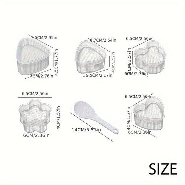 Planet Gates 5/6pcs, Onigiri Molds With 1 Rice Paddle, Rice Ball Molds, Japanese Sushi Makers, For Lunch Box, Bento Box Decorating, Kitchen Gadgets, Kitchen Stuff, Kitchen Accessories