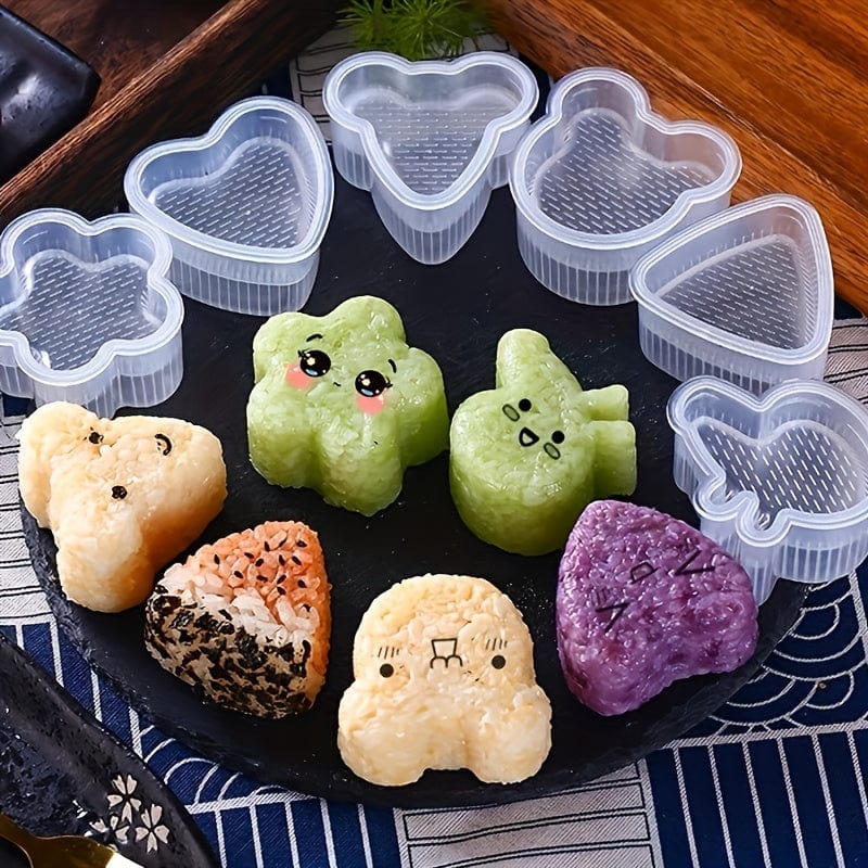 Planet Gates 5/6pcs, Onigiri Molds With 1 Rice Paddle, Rice Ball Molds, Japanese Sushi Makers, For Lunch Box, Bento Box Decorating, Kitchen Gadgets, Kitchen Stuff, Kitchen Accessories