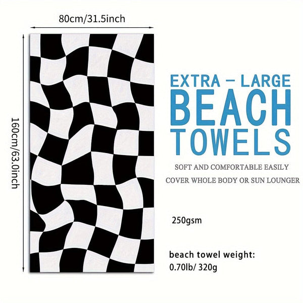 Planet Gates 5-Black / 63*31.5in/80*160cm 1pc Customized Beach Towel, Absorbent Beach Towel, Large Summer Beach Blanket, Gift For Beach Pool Party, Beach Essentials