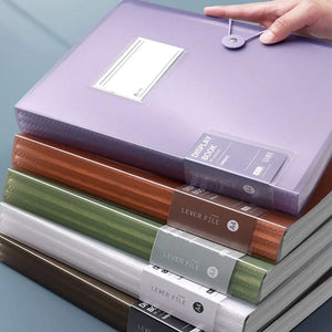 Planet Gates 5 Colors Storage Folders Briefcase Receipt Holder Stationary Paper Organizer Loose Leaf Binder A4 File Folders Documents Clip