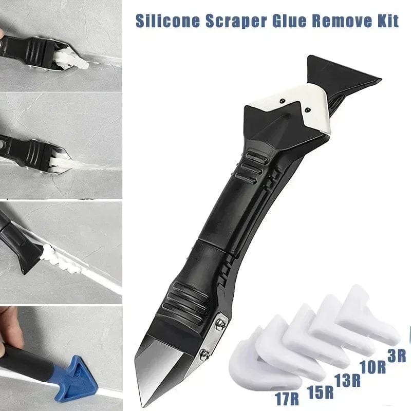 Planet Gates 5 In 1 Silicone Scraper Sealant Smooth Remover Tool Set Caulking Finisher Smooth Grout Kit Floor Mould Removal Hand Tools Set