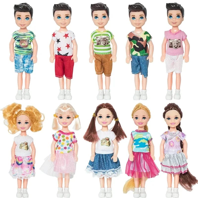 Planet Gates 5 Inch Mini Kelly Doll Accessories Fashion Chelsea Doll Clothes Party Grown Outfits Kids Girls Toys for Children Birthday Gift