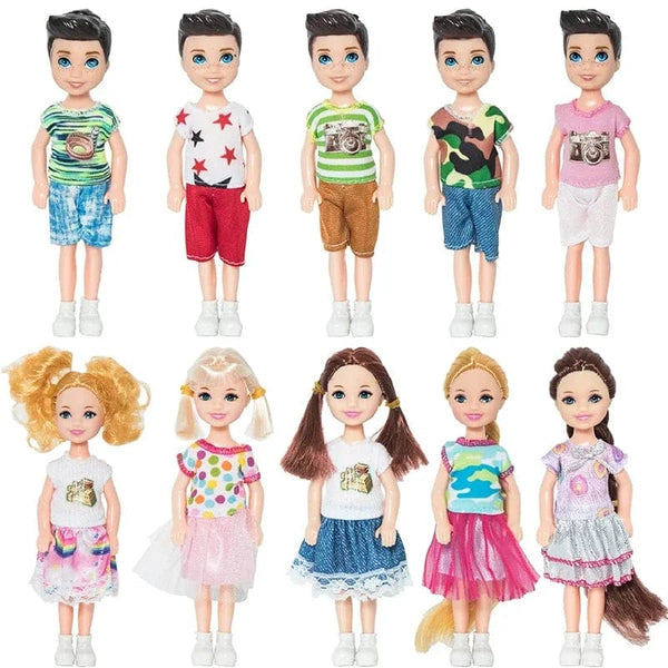 Planet Gates 5 Inch Mini Kelly Doll Accessories Fashion Chelsea Doll Clothes Party Grown Outfits Kids Girls Toys for Children Birthday Gift