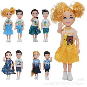 Planet Gates 5 Inch Mini Kelly Doll Accessories Fashion Chelsea Doll Clothes Party Grown Outfits Kids Girls Toys for Children Birthday Gift