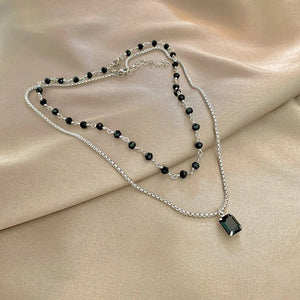 Planet Gates 5 Kpop Heart Necklace French Lucky Bean Love Clavicle Chain Korean Simple Female double layer Necklace Female Pendant for Women