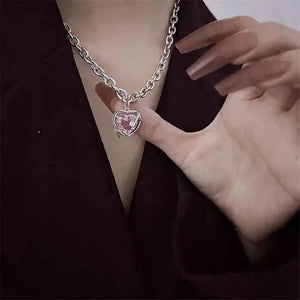 Planet Gates 5 Kpop Heart Necklace French Lucky Bean Love Clavicle Chain Korean Simple Female double layer Necklace Female Pendant for Women