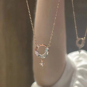 Planet Gates 5 Kpop Heart Necklace French Lucky Bean Love Clavicle Chain Korean Simple Female double layer Necklace Female Pendant for Women