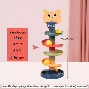 Planet Gates 5 layers Different Layers Baby Track Rolling Ball Toy Early Educational Puzzle Toy for Children Montessori Sliding Track Tower Kids Gift