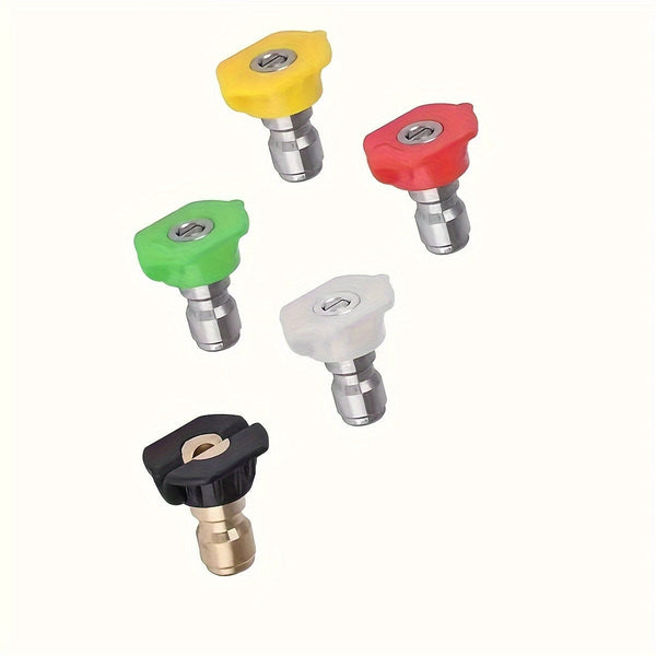 Planet Gates 5 nozzles 1 Set, High Pressure Washing Gun, Max 3000 PSI 5 Colors Quick Connect 1/4 Inch Nozzle M22 -14 Hose Fitting Car Washing, Garden Supplies