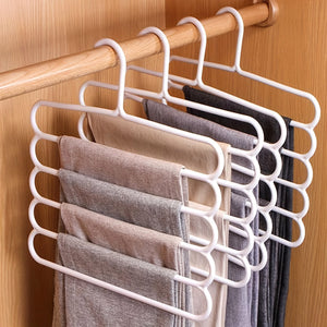 Planet Gates 5 Pcs 1/5pcs 5-tier Metal Pants Hanger, Foldable Non-slip Clothes Rack For Ties, Pants, Scarves, Household Space Saving Organizer For Closet, Wardrobe, Home, Dorm, Bedroom