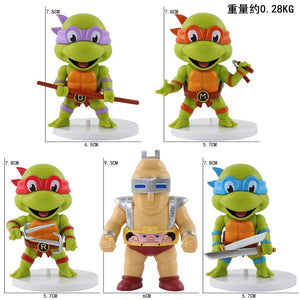 Planet Gates 5 Pcs 5 Pcs/Set Teenage Mutant Ninja Turtles Q Version Figure 8-10cm Raphael Donatello Action Figurine Comic Character Ornaments