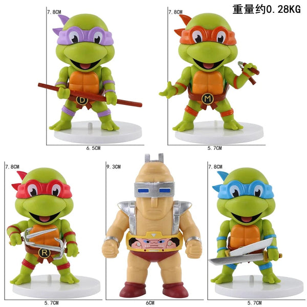 Planet Gates 5 Pcs 5 Pcs/Set Teenage Mutant Ninja Turtles Q Version Figure 8-10cm Raphael Donatello Action Figurine Comic Character Ornaments