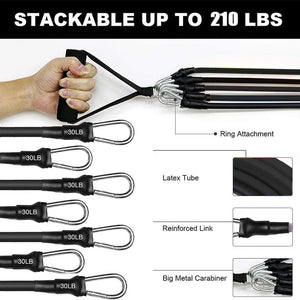 Planet Gates 5 Pcs Resistance Ban Resistance Bands Set 7 Piece Exercise Band Portable Home Gym Accessories Professional  Fitness Elastic Rubber Workout Expander