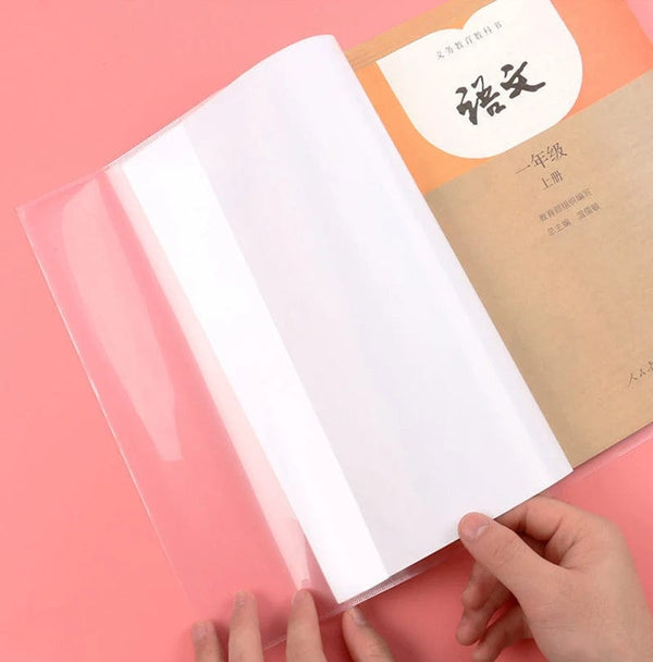 Planet Gates 5 Pcs Transparent Book Case File Book Waterproof Protection Cover A4 Adjustable Textbook Stationery Case School Office Supplies