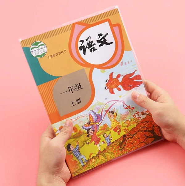 Planet Gates 5 Pcs Transparent Book Case File Book Waterproof Protection Cover A4 Adjustable Textbook Stationery Case School Office Supplies