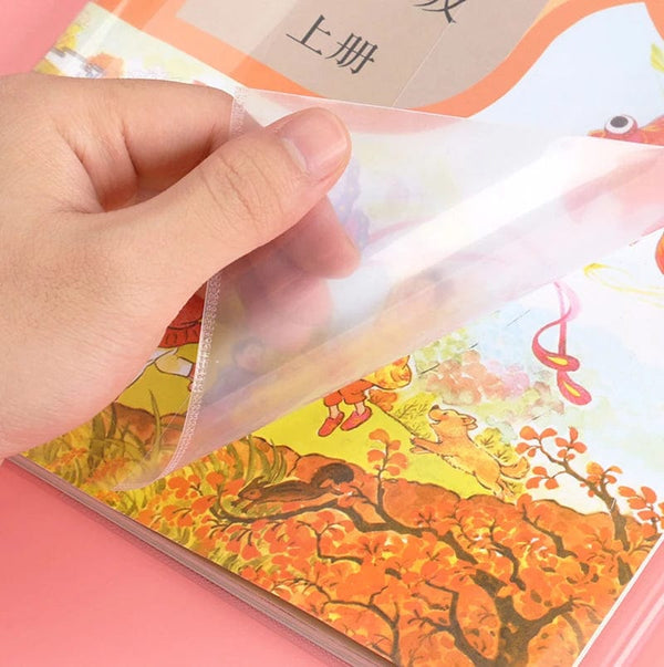 Planet Gates 5 Pcs Transparent Book Case File Book Waterproof Protection Cover A4 Adjustable Textbook Stationery Case School Office Supplies