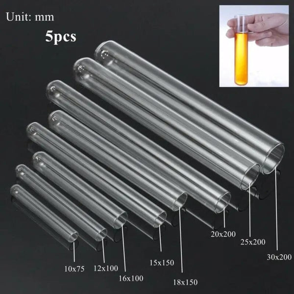 Planet Gates 5 pieces of glass transparent test tube 10mm-30mm borosilicate  U-shaped bottom laboratory school education supplies