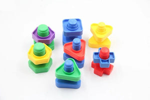Planet Gates 5 Set 5Set Screw Building Blocks Plastic Insert Blocks Nut Shape Toys for Children Educational Toys Montessori Scale Models Gift