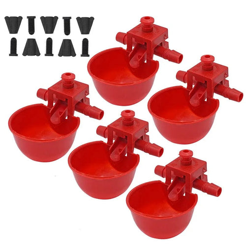 Planet Gates 5 sets / CHINA 5/10sets Chicken Water Bowl Hens Quail Birds Drinking Bowls Water for Chicken Coop Chick Nipple Drinkers Poultry Farm Animal