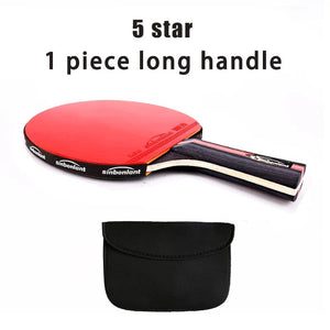 Planet Gates 5 star 1 long Professional Tennis Table Racket Short Long Handle Carbon Blade Rubber With Double Face Pimples In Ping Pong Rackets With Case