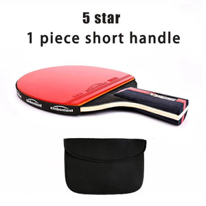 Planet Gates 5 star 1 short Professional Tennis Table Racket Short Long Handle Carbon Blade Rubber With Double Face Pimples In Ping Pong Rackets With Case