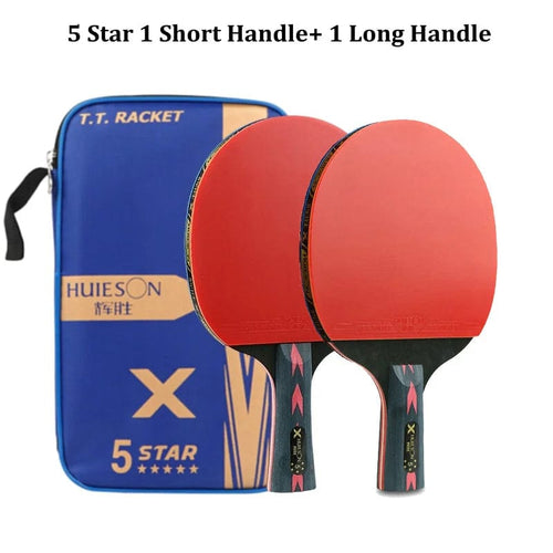 Planet Gates 5 star 2CS Huieson 2pc Ping Pong Rackets Set 5/6 Star Offensive Table Tennis Racket  with Fine Control