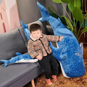 Planet Gates 50/100CM New Cartoon Blue Shark Stuffed Plush Toys Big Fish Whale Baby Soft Animal Pillow Dolls Children Birthday Gifts