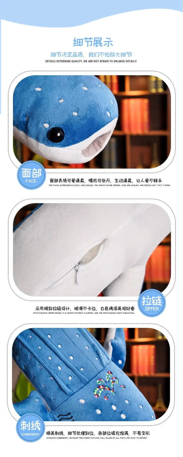 Planet Gates 50/100CM New Cartoon Blue Shark Stuffed Plush Toys Big Fish Whale Baby Soft Animal Pillow Dolls Children Birthday Gifts