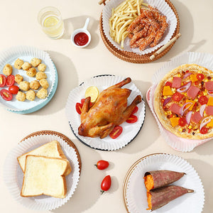 Planet Gates 50/100pcs, Air Fryer Disposable Paper Liner, Air Fryer Disposable Liners, Non-Stick Airfryer Baking Papers, Round Air-Fryer Paper Liners, Non-stick Parchment Paper For Baking Roasting Microwave, Kitchen Accessories, Tools